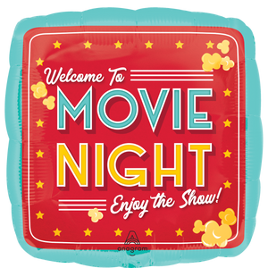 Movie Night Square Foil Shape Balloon 18 in.