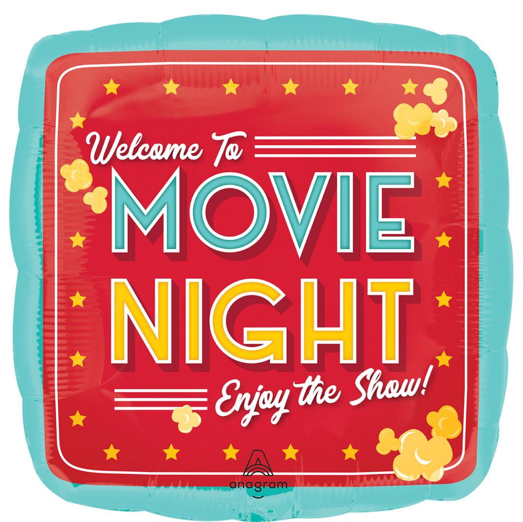 Movie Night Square Foil Shape Balloon 18 in.