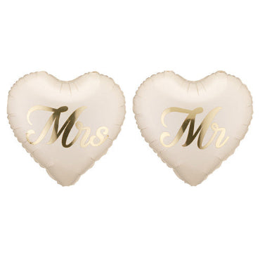 Mr. & Mrs. Hearts Foil Balloon 18 in. PartyDeco USA