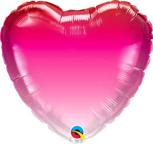 Solid Heart Shape Foil Ombre - 18 in.