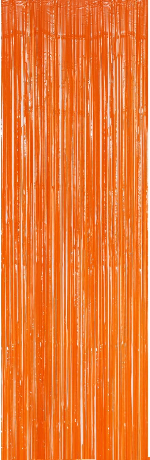 Sparkle Fringe Curtain - 3' x 8' Orange