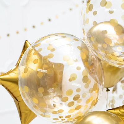 Gold Confetti Bubble Balloon 16 in.