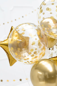 Gold Confetti Bubble Balloon 16 in.