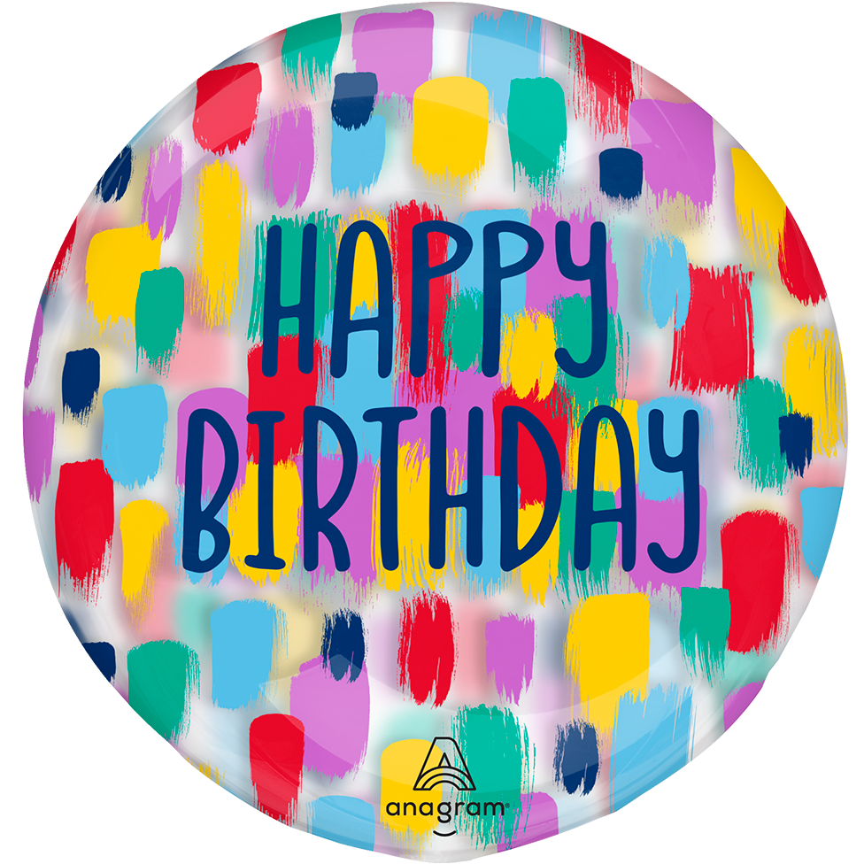 Clearz Painted Dots Birthday Non-Foil Balloon 18 in.