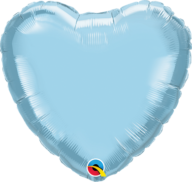 Solid Heart Shape Foil Pearl light Blue - 18 in.