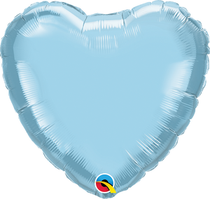 Solid Heart Shape Foil Pearl light Blue - 18 in.