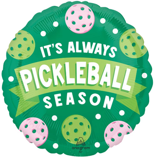 Pickleball Season Round Foil Balloon 18 in.