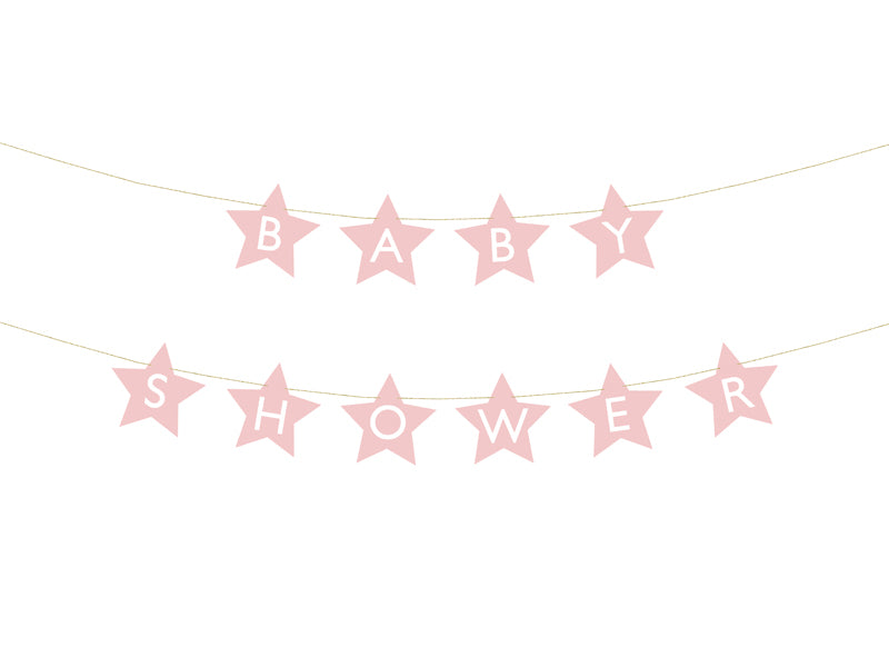 Light Pink Star Baby Shower Banner Foil Balloon 10 ft.