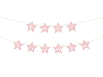 Light Pink Star Baby Shower Banner Foil Balloon 10 ft.