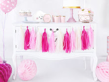 Load image into Gallery viewer, Tassel Garland Pinks/Cream 5 ft.  - PartyDeco USA