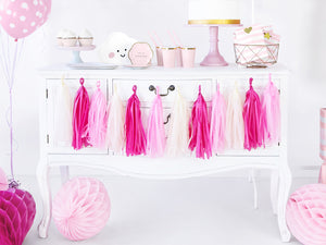 Tassel Garland Pinks/Cream 5 ft.  - PartyDeco USA