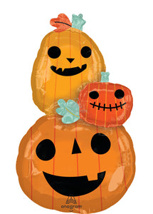 Classic Halloween Garland Pumpkin Shape Foil Balloon 35 in.