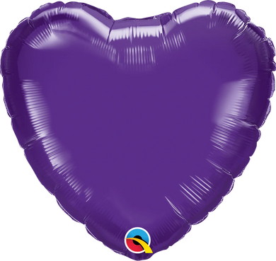 Papel de aluminio sólido en forma de corazón, color morado, 18 pulgadas