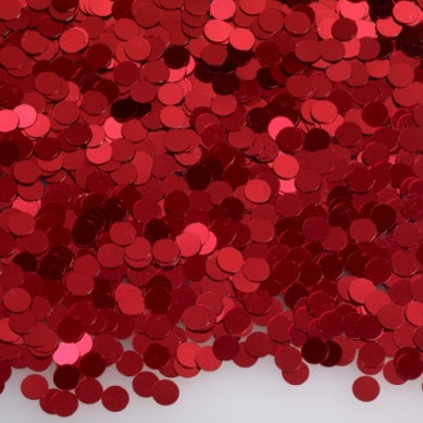 Metallic Confetti Dots - Red  - 1/4 in.