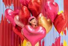 Load image into Gallery viewer, PartyDeco Pink Heart Shaped Foil Balloon - 29 in.