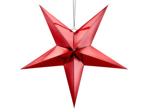 Red Paper Star Decoration 28 in. PartyDeco USA