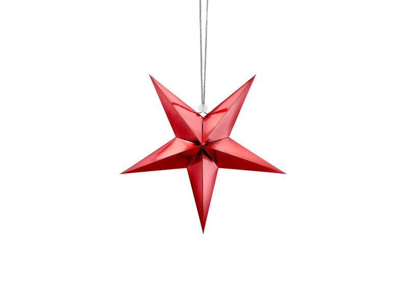 Decoración de estrella de papel roja de 12 pulgadas PartyDeco USA