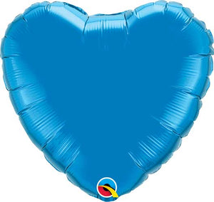 Lámina de forma de corazón sólida, color azul zafiro, 18 pulgadas