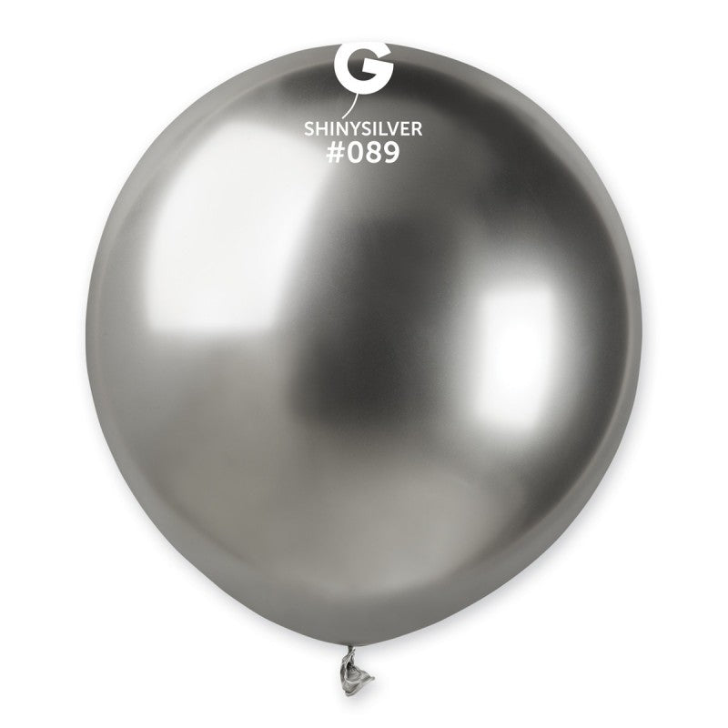 Globo plateado brillante de 19 pulgadas (bolsa de 5 unidades)