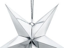 Load image into Gallery viewer, Silver Paper Star Decoration 12 in. PartyDeco USA