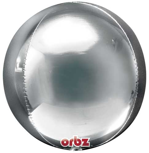 Globo de aluminio Orbz con forma de esfera gigante de 21 pulgadas, color plateado