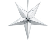 Load image into Gallery viewer, Silver Paper Star Decoration 28 in. PartyDeco USA