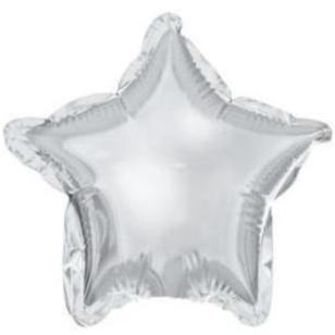 Silver Star Foil Balloon 5 in. (25 pack - Self Sealing) PartyDeco USA