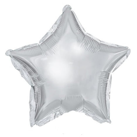 Silver Star Foil Balloon 10 in. (25 pack - Self Sealing)