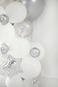 Silver Star Foil Balloon 10 in. (25 pieces - Self Sealing)