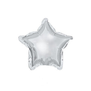 Silver Star Foil Balloon 5 in. (25 ct. - Self Sealing)