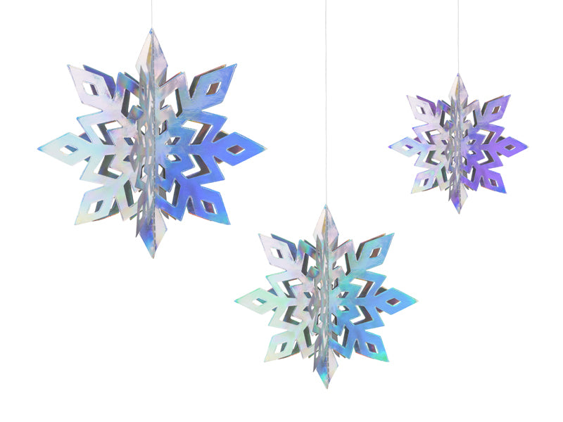 Hanging Decoration Snowflake Holographic (6 Pieces)