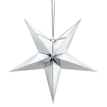 Load image into Gallery viewer, Silver Paper Star Decoration 18 in. PartyDeco USA