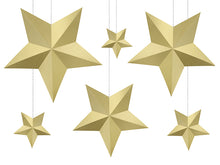 Load image into Gallery viewer, 3D Gold Stars Decoration Set (6 Pieces) PartyDeco USA