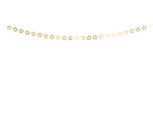 Gold Star Garland Banner 10 ft. PartyDeco USA