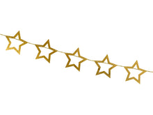 Load image into Gallery viewer, Gold Star Garland Banner 10 ft. PartyDeco USA