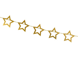 Gold Star Garland Banner 10 ft. PartyDeco USA