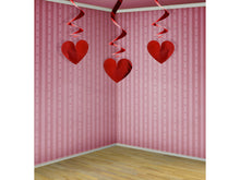 Load image into Gallery viewer, PartyDeco Red Swirls Hearts - 24 in.