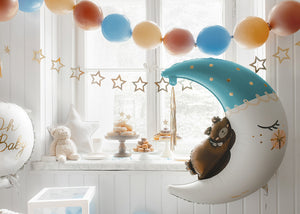 Teddy Bear on the Moon Foil Balloon (Blue) -34 in.