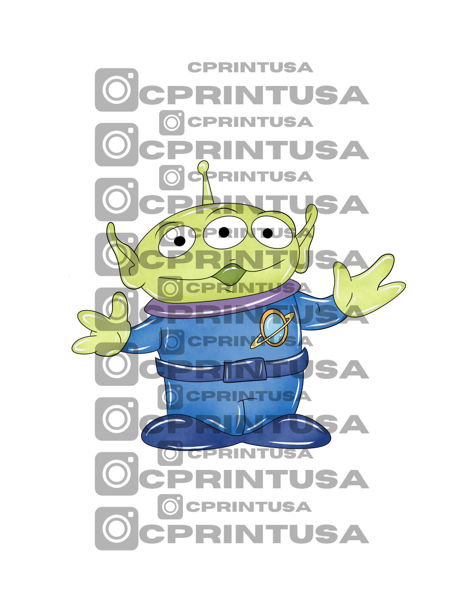 TOY STORY ALIEN  WATERCOLOR  CUT OUT
