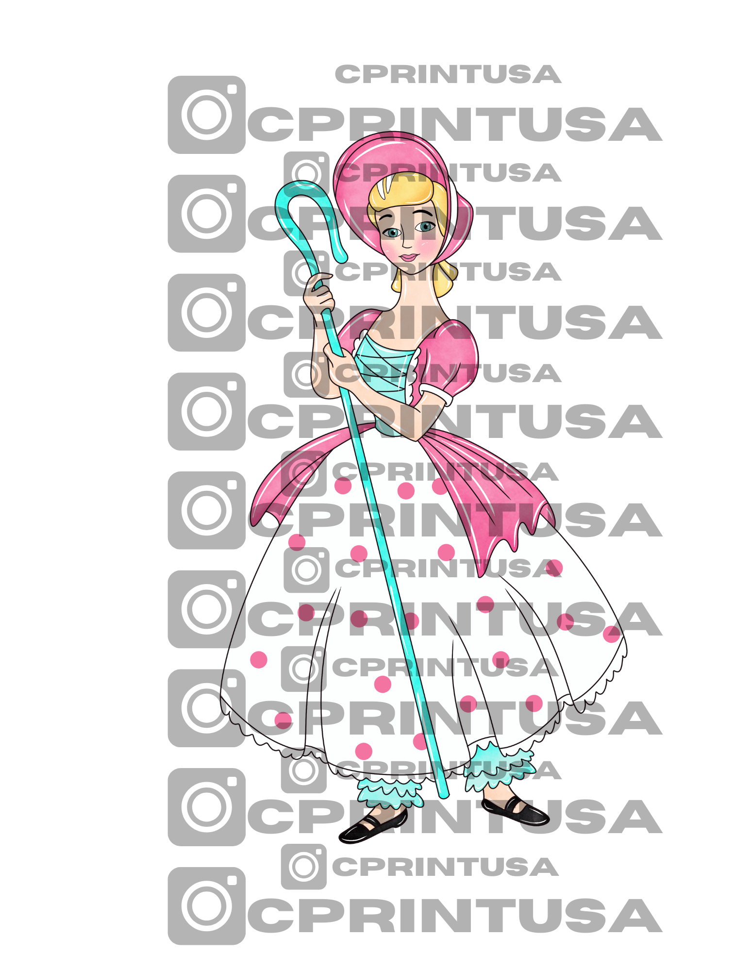 TOY STORY BO PEEP WATERCOLOR  CUT OUT