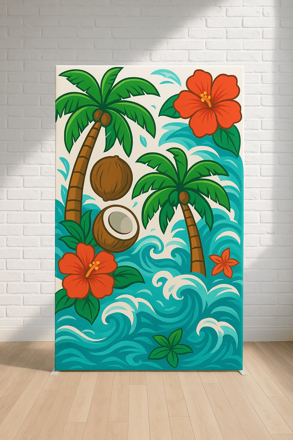 Tropical Coconuts Backdrop by Theme