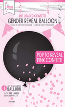 Load image into Gallery viewer, Gender Reveal Black Confetti Balloon 36 in - (Choose Option)