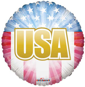 USA Flag Foil Round Balloon 18 in.