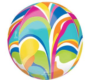 Vibrant Macro Marble Orbz Foil Balloon 16 in.