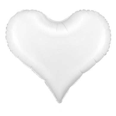PartyDeco White Heart Shaped Foil Balloon - 29 in.
