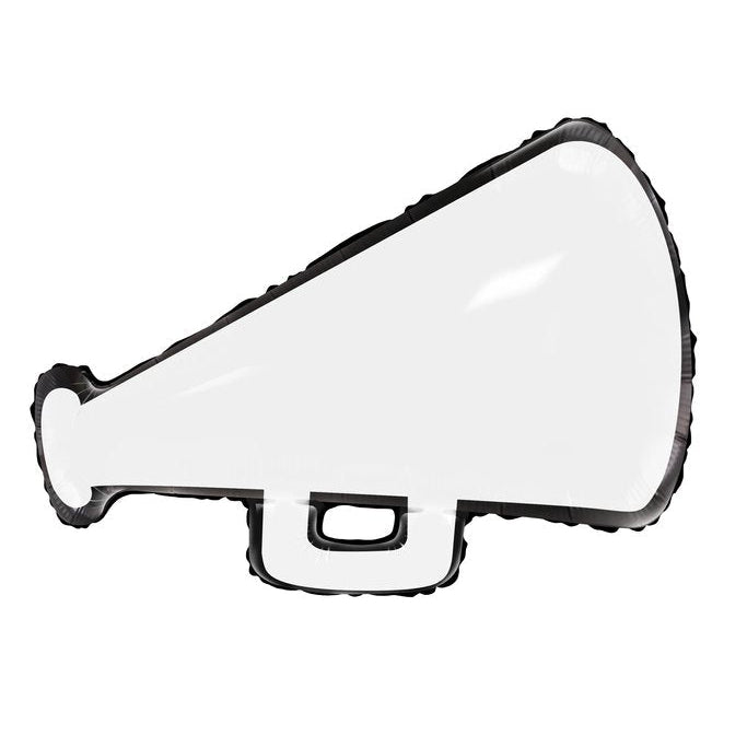 White Cheer Megaphone Shape Balloon 27 in.