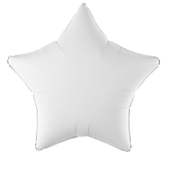 Globo de aluminio con forma de estrella blanca de 19 pulgadas PartyDeco USA