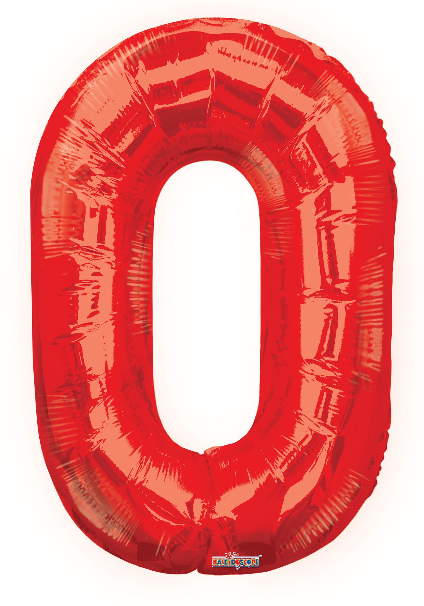 Red foil store number balloons
