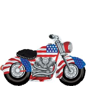 Patriotic Motorcycle Foil Shape Balloon 45 in.