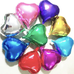 Solid Heart Foil Balloons - 4 in. (5 Pack)